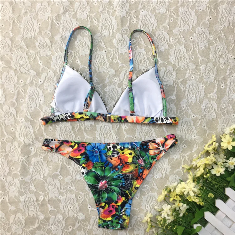 Print Bikini 2020 Swimwear Women Swimsuit Push Up Biquini Micro Sexy Bikinis Set Bathing Suit Female Retro Floral Beachwear