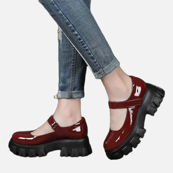 Туфли-лодочки LIHUAMAO женские с квадратным каблуком Туфли Мэри Джейн на платформе