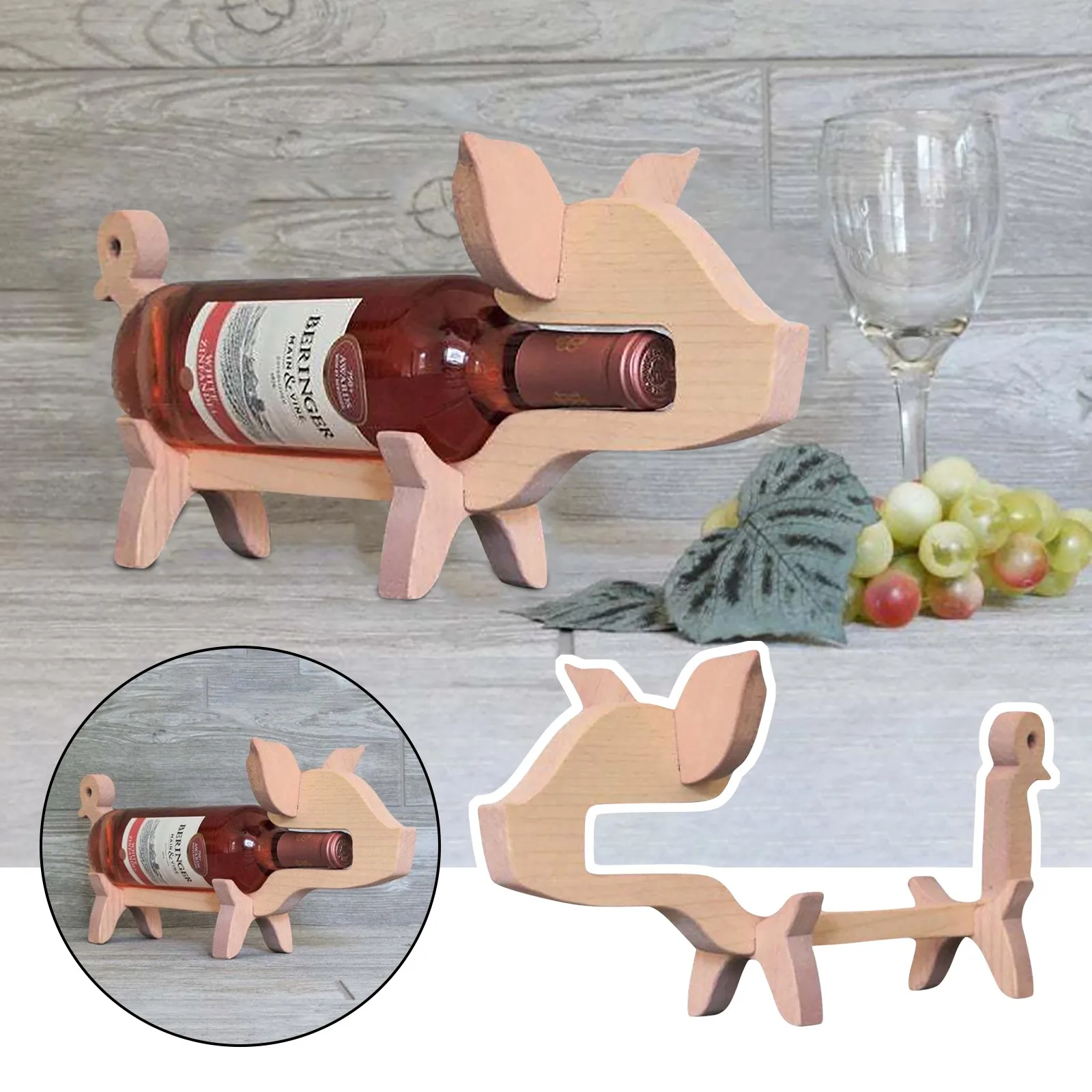 Wooden Wine Rack Bottle Holder Animal Adult Creative Decoration Gifts Dog Shape | Дом и сад