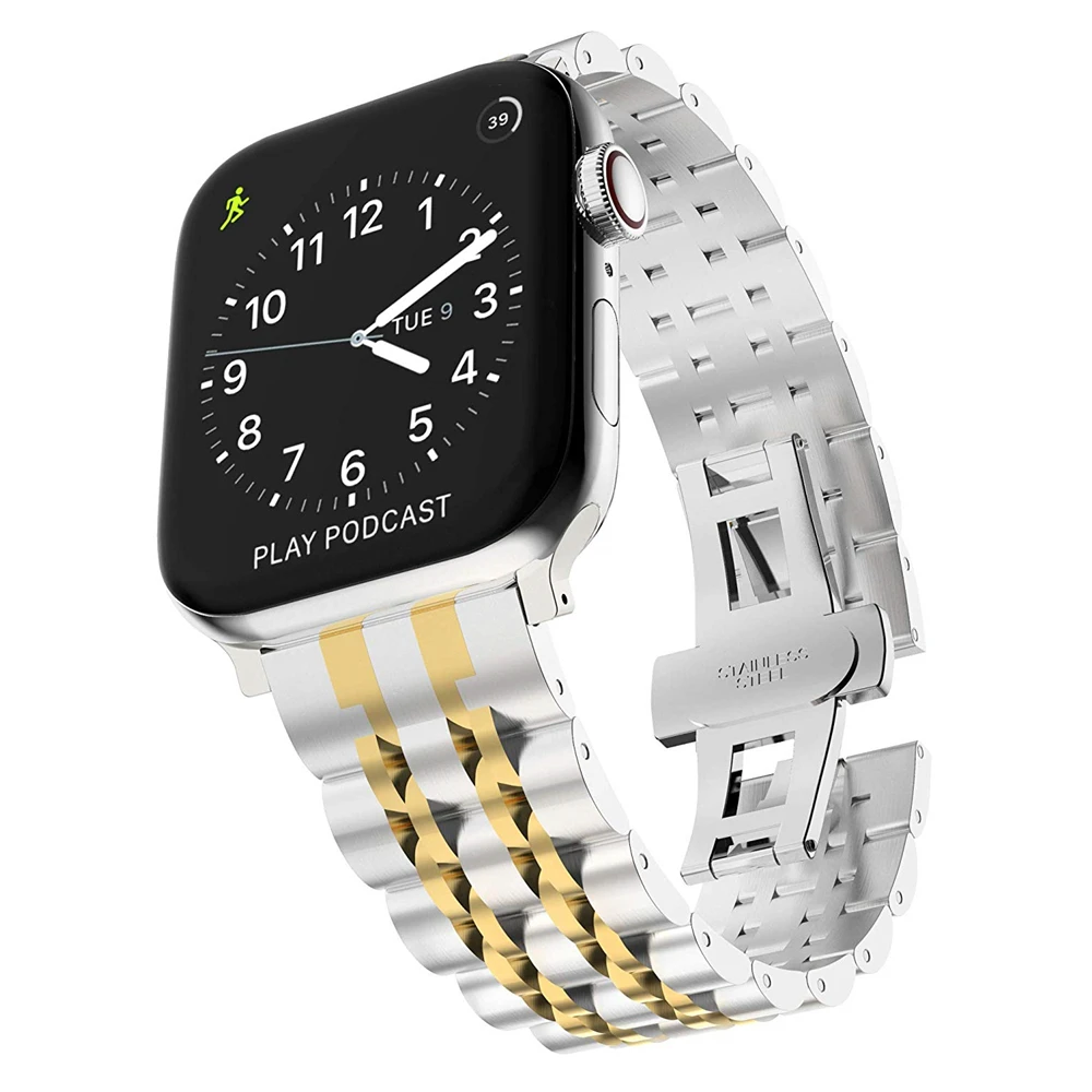 Ремешок для часов apple watch series 5, 4, 44 мм, 40 мм, ремешок из нержавеющей стали, деловой ремешок для iwatch 38 мм, 42 мм, браслет