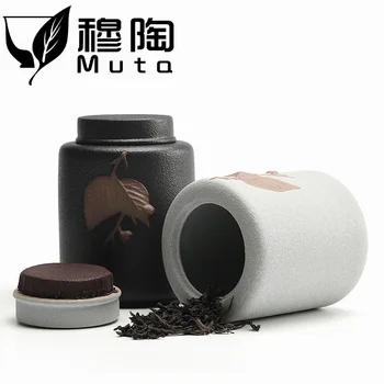 

Ceramic Tea Box Dried Fruit Storage Tank Coarse Pottery Canister Sealed Bottle Tea Accessories Home Spice Jar Tea Caddy Gifts
