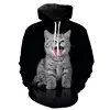 Funny Animal Printed Hoodies 3D Cat Hoodie 2022 Brand Men Women Children Hip Hop Cool Cats Streetwear Sweatshirts Pullover ► Photo 3/6