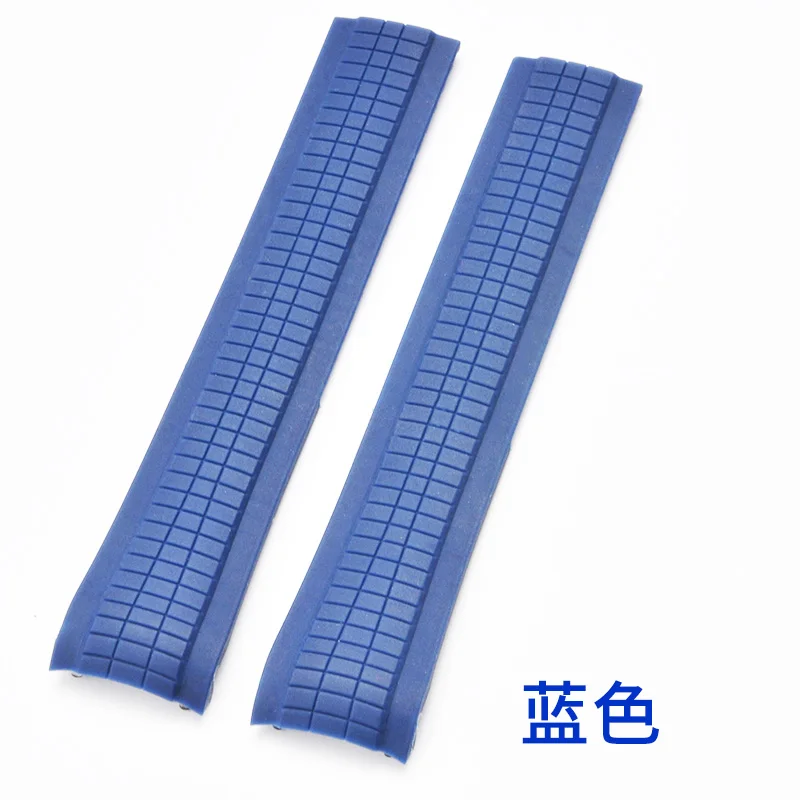 Silicone watch band substitute patek philippe Aquanaut series 5164 5165 5167 men's watchband sports waterproof 21mm - Цвет ремешка: blue