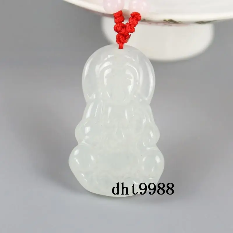 Natural White Jade Emerald Guanyin Male And Female Hand Engraving Pendant | Украшения и аксессуары