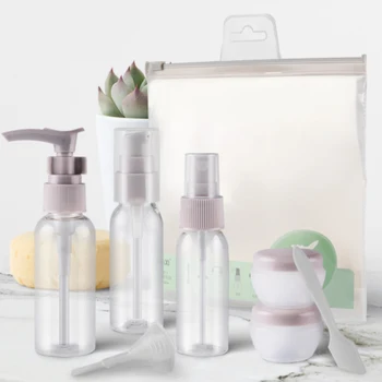 

Empty Travel Bottles Set Durable For Lotion 9pcs/Set Hand Pressing Plastic Refillable Travel Accessories Leak Proof Dispensers