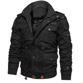 

Winter Jackets Parka Men Hooded Fashion Brand Thicken Fleece Warm Windproof Basic Black Outerwear Zipper High Quality Male Coats