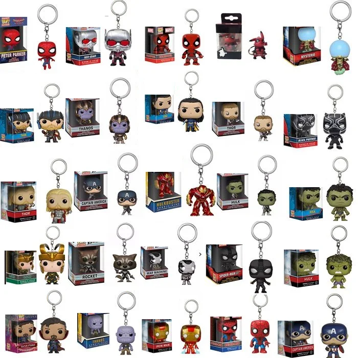 FUNKO Avengers 4: Endgame Captain Marvel Venom Deadpool Iron man Keychain Action Figures Toys for Children Christmas Gift | Игрушки и