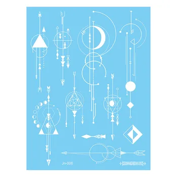 

White Temporary Tattoo Waterproof Tattoo Stickers Face Arm Clavicle Disposable Stickers HJL2019