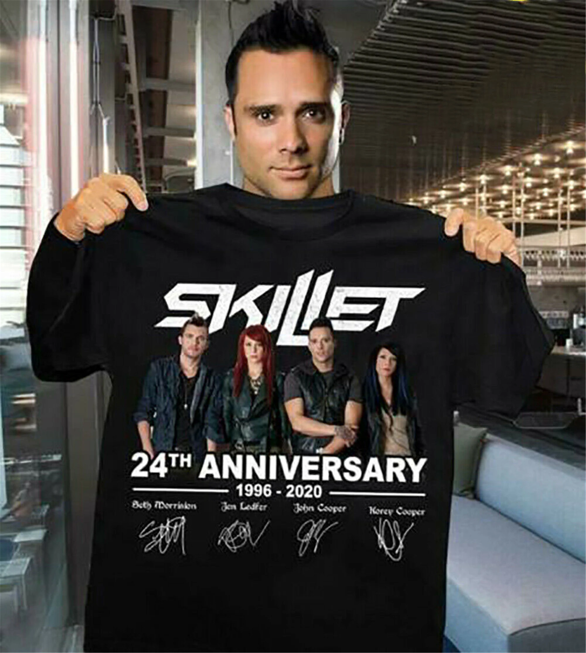 Skillet 24th Anniversary фирменная футболка для фанатов топы унисекс с принтом на заказ |