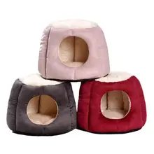 Теплые хлопковые кровати для собак в форме пещеры для маленьких и средних собак, собачий домик для щенков, дышащая собачья Конура-постель, товары для собак