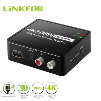 

LiNKFOR HDMI to HDMI and Optical TOSLINK SPDIF + L/R Stereo Audio Extractor with ARC Function HDMI Audio Splitter Adapter