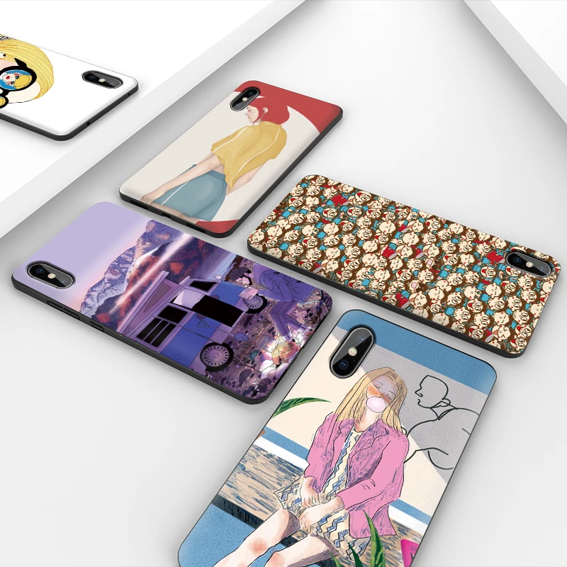 Для iPhone 11 Pro Max XR XS MAX X HD рисунок девушки для Apple 8 7 6 5S s Plus Силиконовый ТПУ