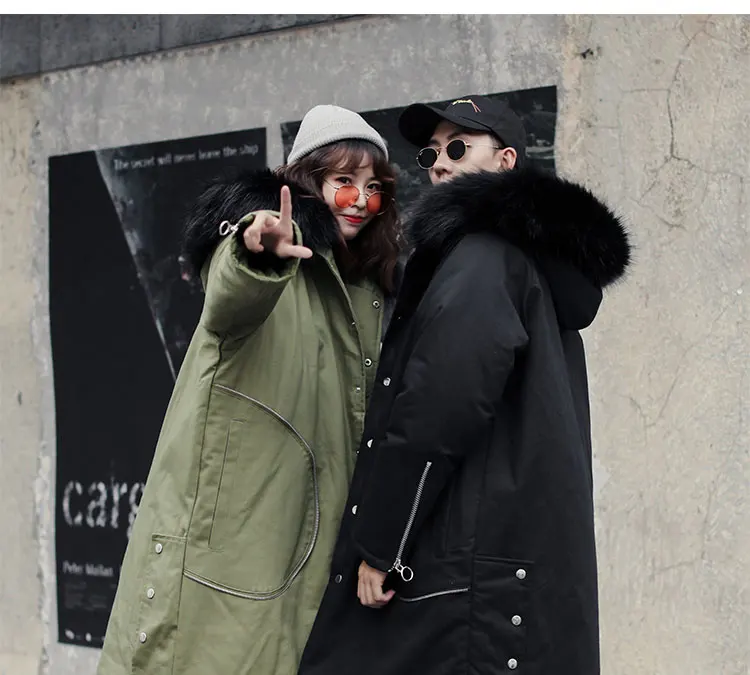 LAPPSTER Мужская Уличная зимняя куртка, длинное пальто, женская черная меховая парка в стиле хип-хоп с карманами, корейская модная дизайнерская куртка с капюшоном