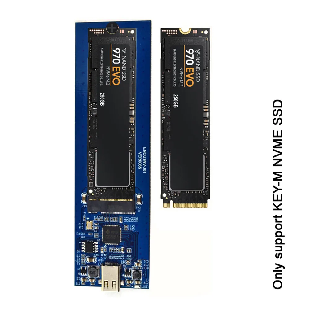 USB3.1 a m2 NVMe conector Unidad de escritorio HDD carcasa adaptador caja móvil delgada disco duro
