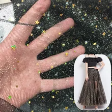 Tissus Австралийский метр горячая штамповка марля юбка-одуванчик свадебное платье Сценическое украшение ткань с блестками Чистая Пряжа Ткани