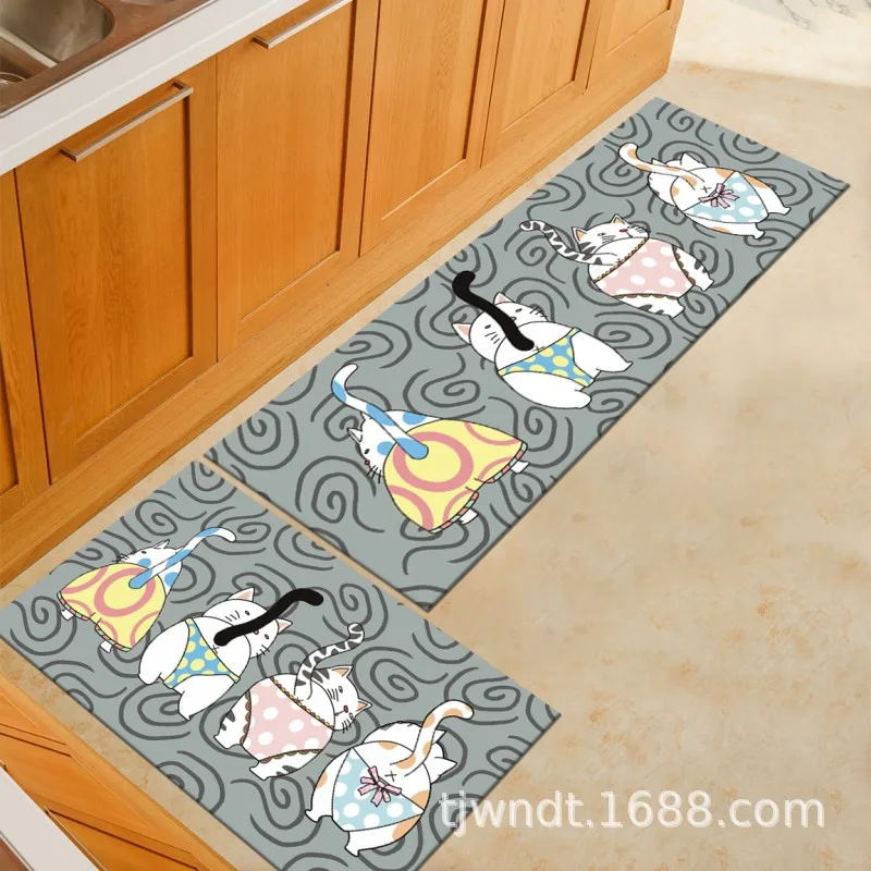 

Can Be Customized Simple European Kitchen Mat Bathroom Doormat Bedroom Bedside Carpet Carpet Machine Washable Bath Rug