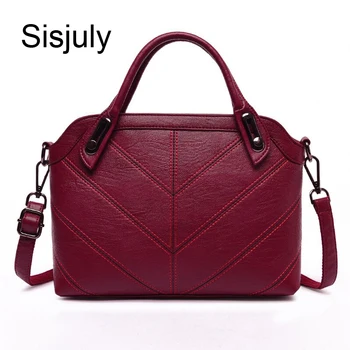

Sisjuly Pillow Leather Handbags Women Bag Designer Messenger Women Bags Striped Crossbody Bags Ladies Tote Sac a Main Femme