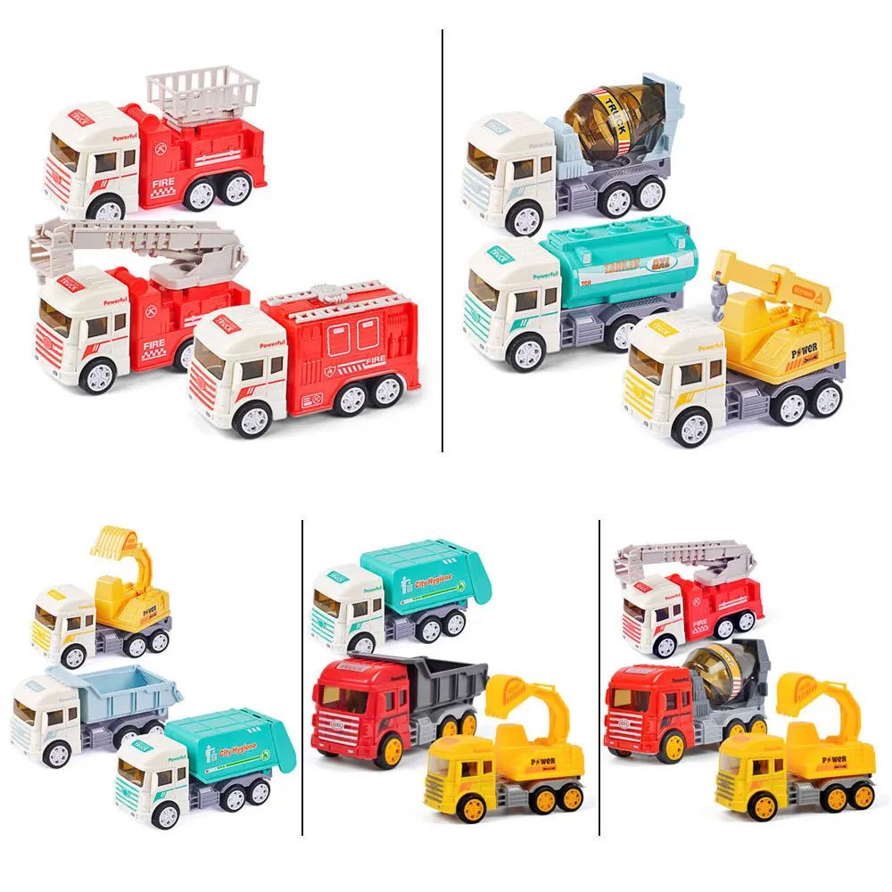 HOt Sale Mini Vehicle Model Alloy Diecast Engineering Construction Fire Truck Ambulance Transport Car Educational Children Gift