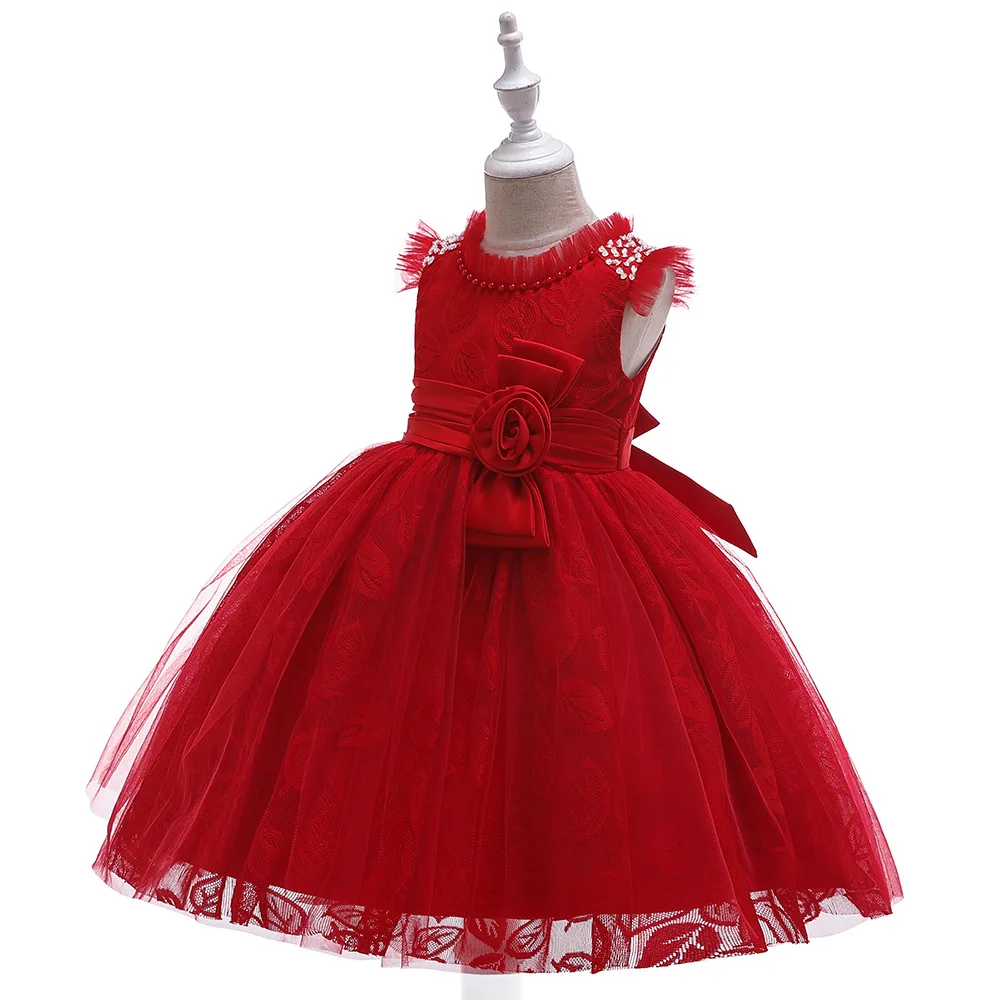 Танцевальное платье для девочек в европейском и американском стиле детское платье принцессы кружевная одежда с цветочным узором для мальчиков и девочек, одежда для подиума