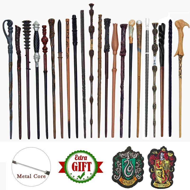 

28 Kinds of Metal Core Potters Magic Wands Snape Ron Voldemorte Hermione Magical Wand Harried Cloth Label as Bonus without Box