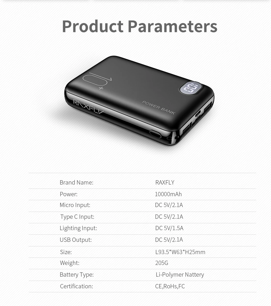10000 мАч mi ni power Bank Dual USB power Bank Внешняя батарея для Xiaomi mi iPhone портативный светодиодный дисплей Мобильный телефон повербанк