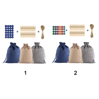 

Packaging Advent Calendar Festival DIY Candy Storage Gift Bag Set Christmas Decor Holiday With Drawstring Party Snacks Jewelry