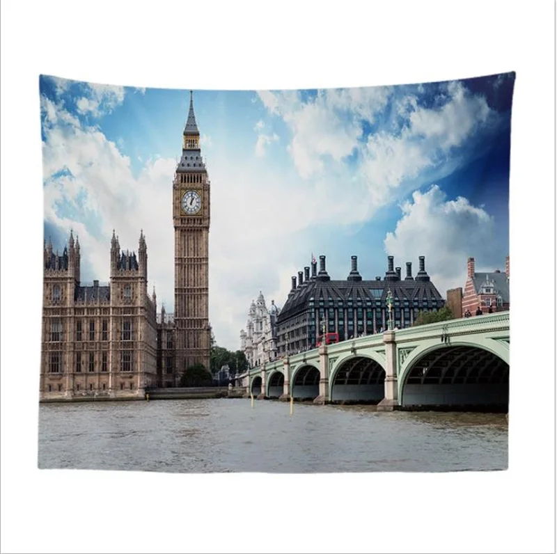 Гобелен из полиэфира для украшения дома 100x150 см 150x150 см красивые города Северной Европейский Сеник гостиная донный