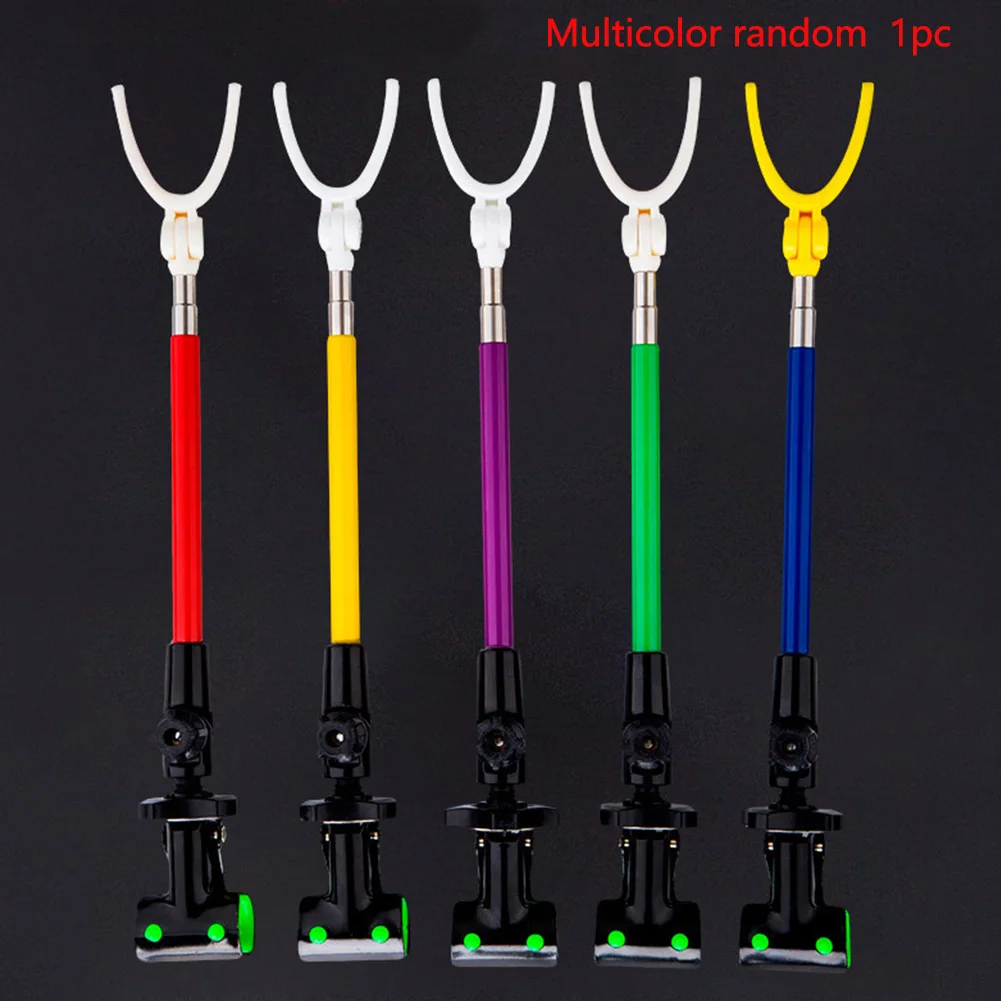 Telescopic Simple Back Stretch Pole Bracket Gadget Stand Accessories Fishing Rod Holder Angler Hand Rotating Carbon | Спорт и