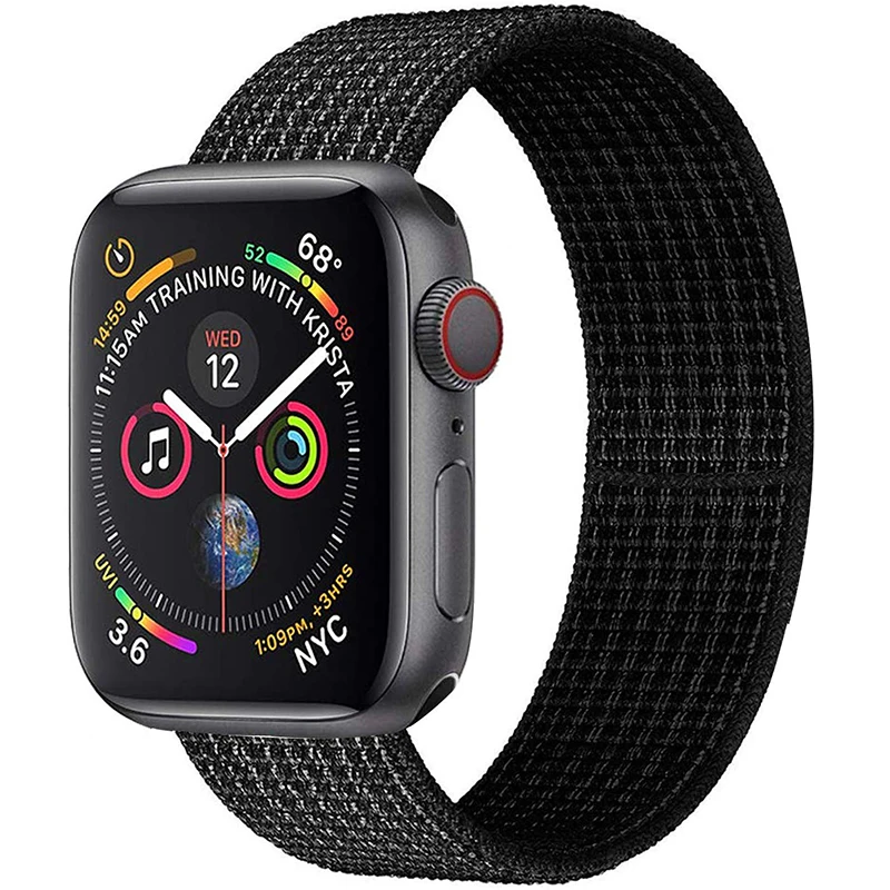 11 Black White Ремешок для Apple Watch 44 мм 40 мм ремешок из нейлона iWatch Correa Series 5 4 3 2 Sport Loop 42 мм 38 мм браслет ремешок для часов аксессуары Новинка - Цвет ремешка: 11 Black White