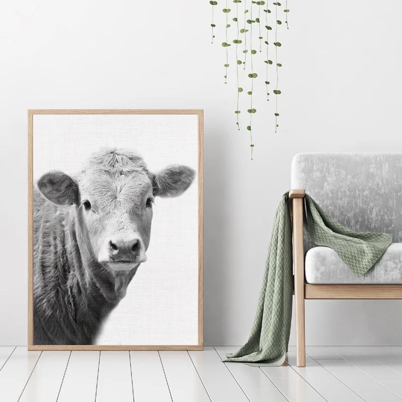 Arte De Pared Lienzo Pintura Casa De Campo Decoracion Vaca Casa De