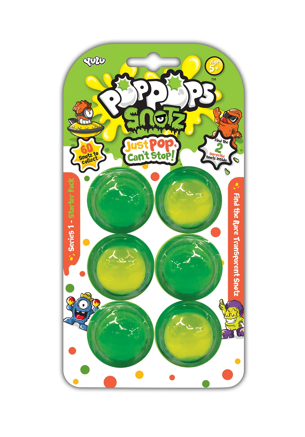 Игровой набор PopPops Snotz Снотз со слаймом(6 штук) для детей