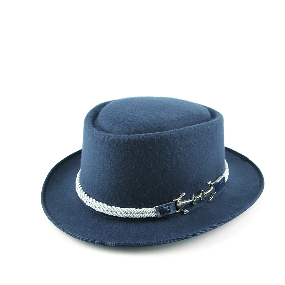 navy blue Ретро джентльменские английские шерстяные шапки, трендовые повседневные Черные Шляпы с плоским верхом, шляпы с плоским козырьком для мужчин и женщин, зима-осень - Цвет: navy blue
