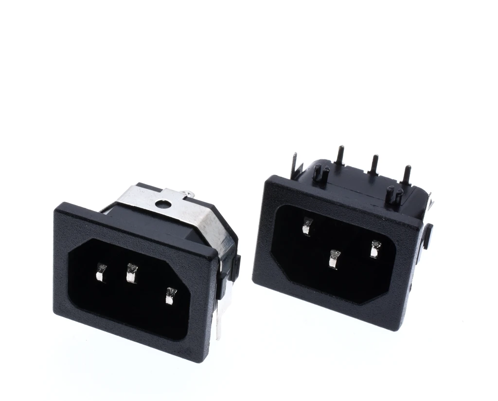 IEC60320C14PCBmountACReceptaclesocketinletSnapInMountwith