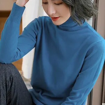 

Women Casual Sweater Fashion Slim Turtleneck Sweaters Loose Female Knit Pullovers