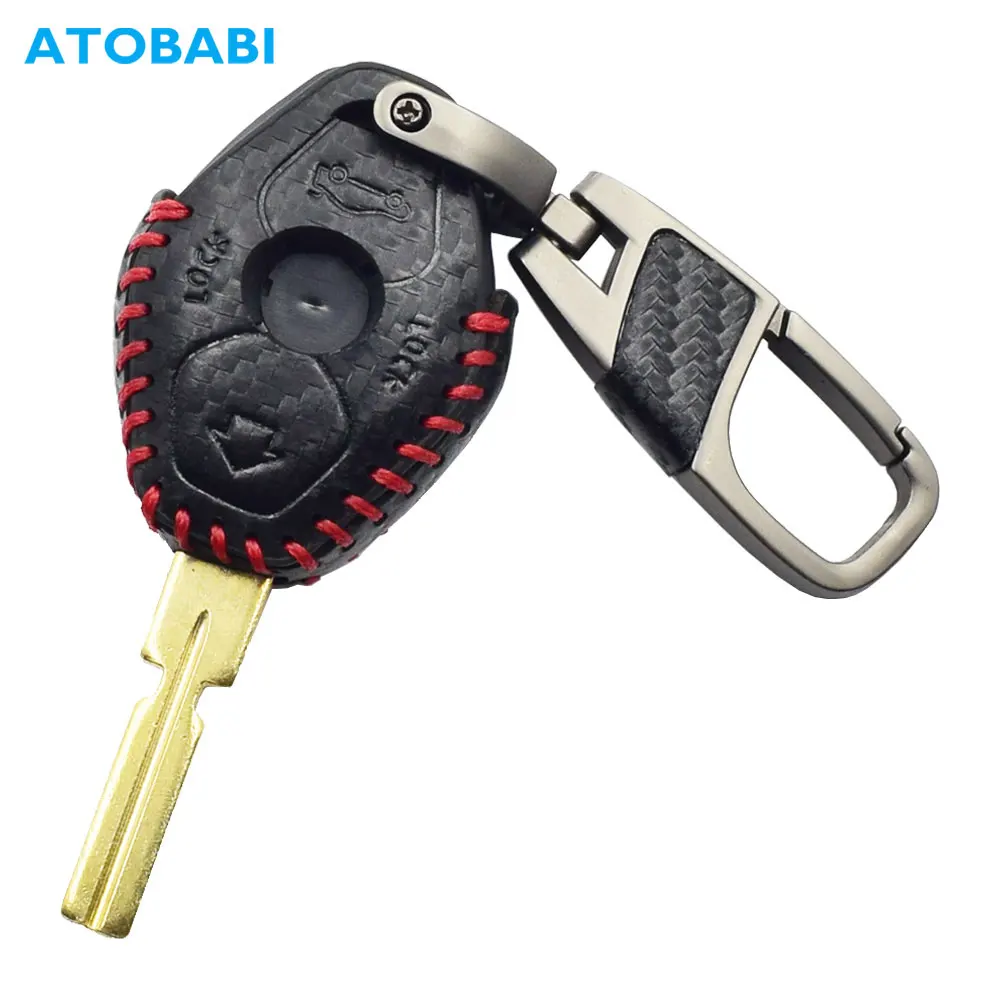 Carbon Leather Car Key Cover For Bmw 3 5 7 Series Z3 Z4 X3 X5 M5 325i