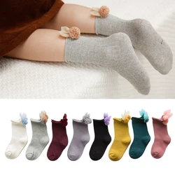 1 Pair Baby Girls Fashion Flower Accessories Socks For Spring Autumn 0-5 Years Little Girls Elegant Princess Short Socks