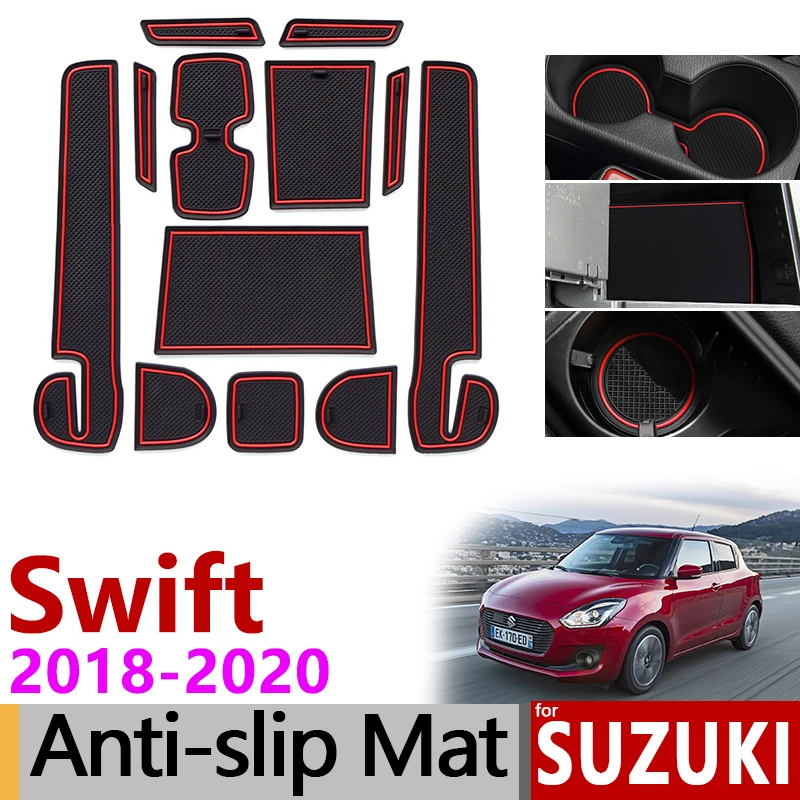 Автомобильный Гаджет коврик для Suzuki Swift 4 ZC33S, аксессуары, гелевая накладка, резиновый слот для ворот, коврик для чашек, Tapis Voiture