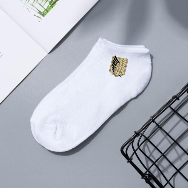 Attack On Titan Cotton Ship Socks Cartoon Pattern Breathable Short Antiskid Casual Summer Sock Men Women Sport Accessories