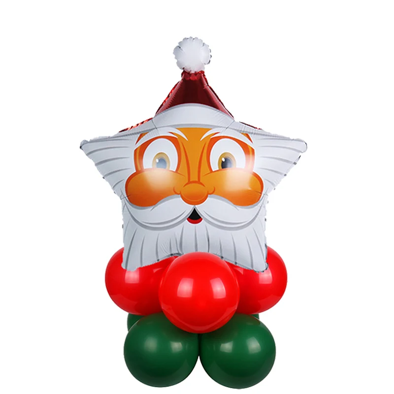 WEIGAO 5 шт. фольгированные шары красные конфеты тростника Снеговик Счастливого Рождества воздушный шар украшения надувные воздушные шары поставки navidad - Цвет: 10pcs balloon set-I
