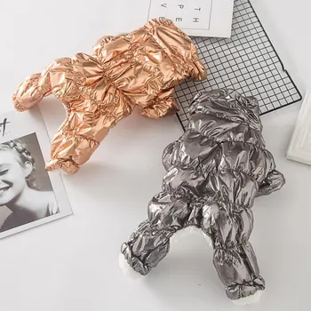 

Warm Dog Clothes Winter Waterproof Pet Puppy Coat Down Jacket 4-legged Button Coat Costume Pet Reflective Clothing Outfit