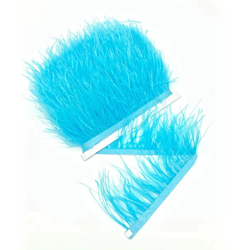 

1 meter fluffy beautiful ostrich feather trim cloth sideband 8-11cm wide Suitable for skirts / dresses / apparel party DIY craf