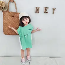 Новое Стильное платье для девочек, модное весенне-летнее хлопковое платье для девочек 1-6 лет, HJ255