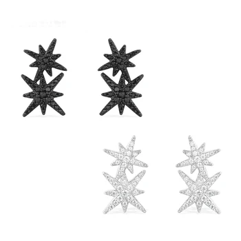 

MINA BEAR 925 Sterling Silver Double Meteorites Stud Earrings Gift for Women High Quality 1:1 Original Women's Fashion Jewelry