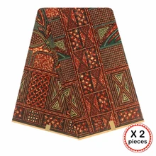 Африканская ткань с восковым принтом, хлопковая ткань для шитья, Анкара, африканская ткань, 12 ярдов, Нигерия, Гана, свадебная одежда, платье 91716