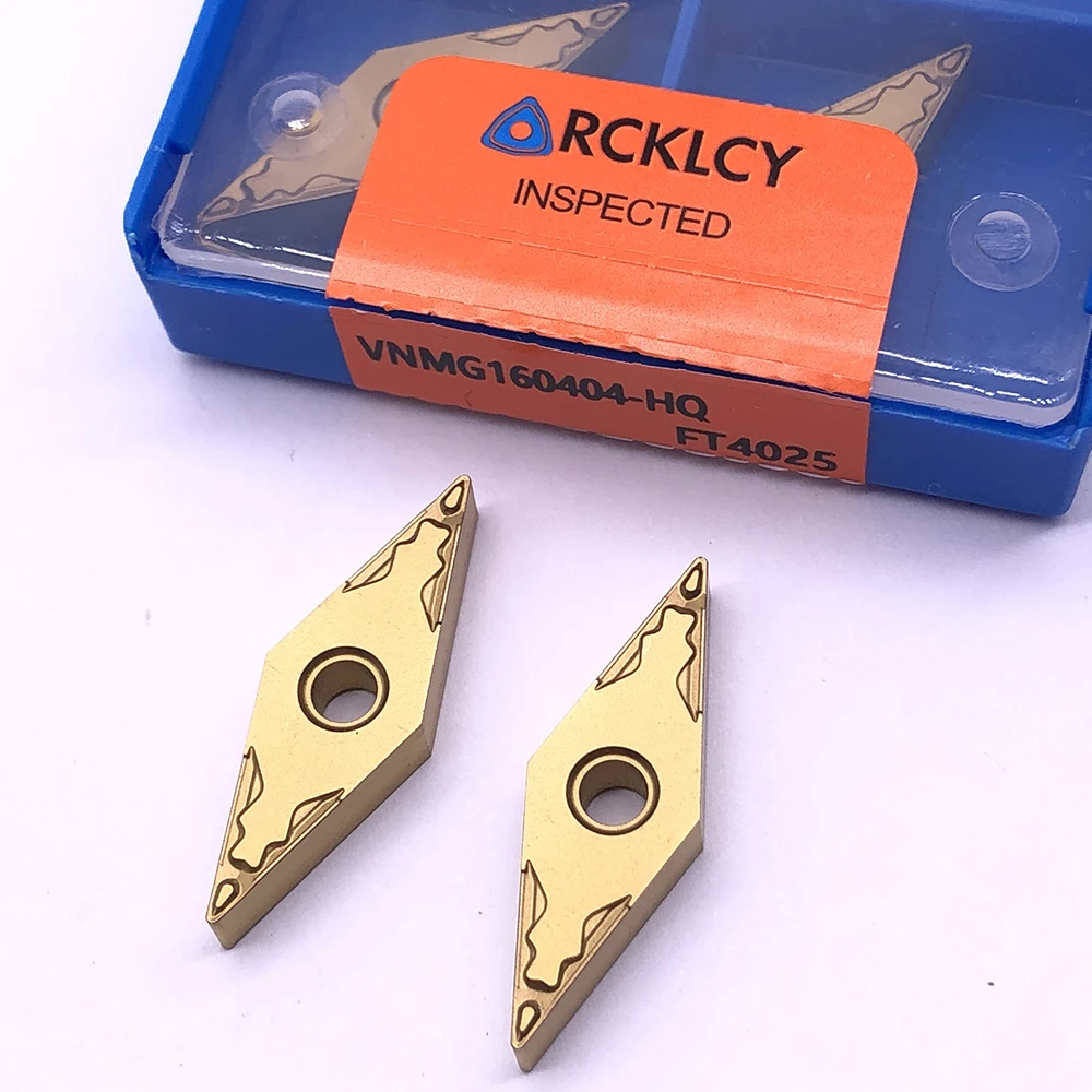 10pcs RCKLCY High quality Carbide tool VNMG160404 HQ FT4025 external metal CNC Continuous cutting Carbide inserts For steel ridgid pipe bender