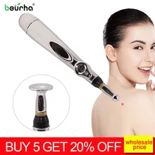 3 в 1 электрическая иглоукалывающая Массажная ручка пистолет для облегчения боли терапия Меридиан энергия для спины шеи ноги Русский/Английский Руководство