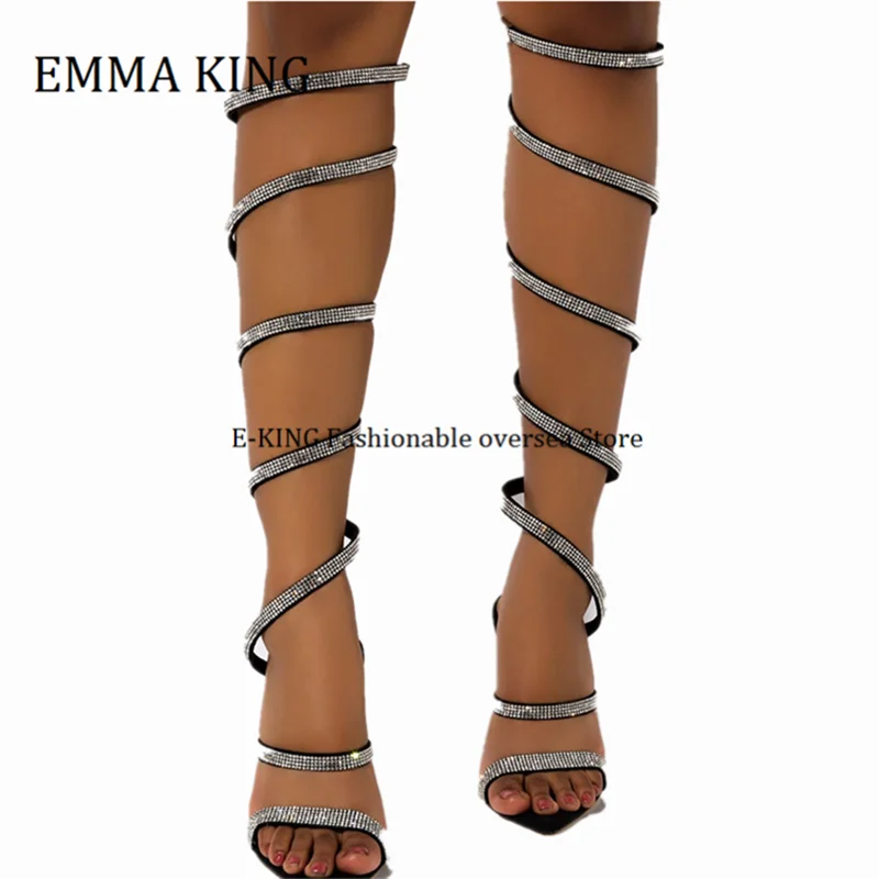 Around Legs Diamond Women Sandals High 
