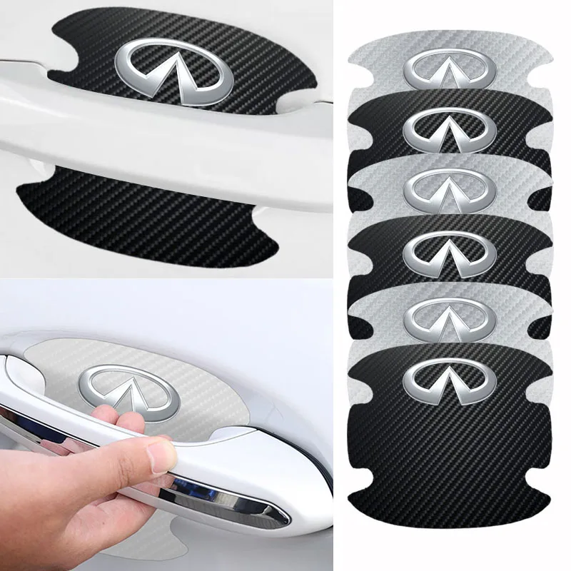 4 шт. защитная пленка на дверную ручку автомобиля наклейка в полоску для Infiniti FX35 Q50