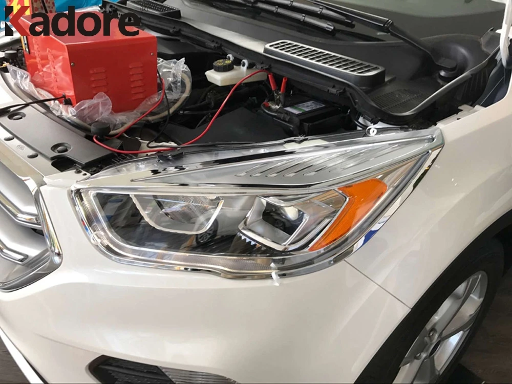 Для Ford Kuga Escape 2017 2018 2019 ABS Хром Передняя фара Крышка лампы Отделка украшения