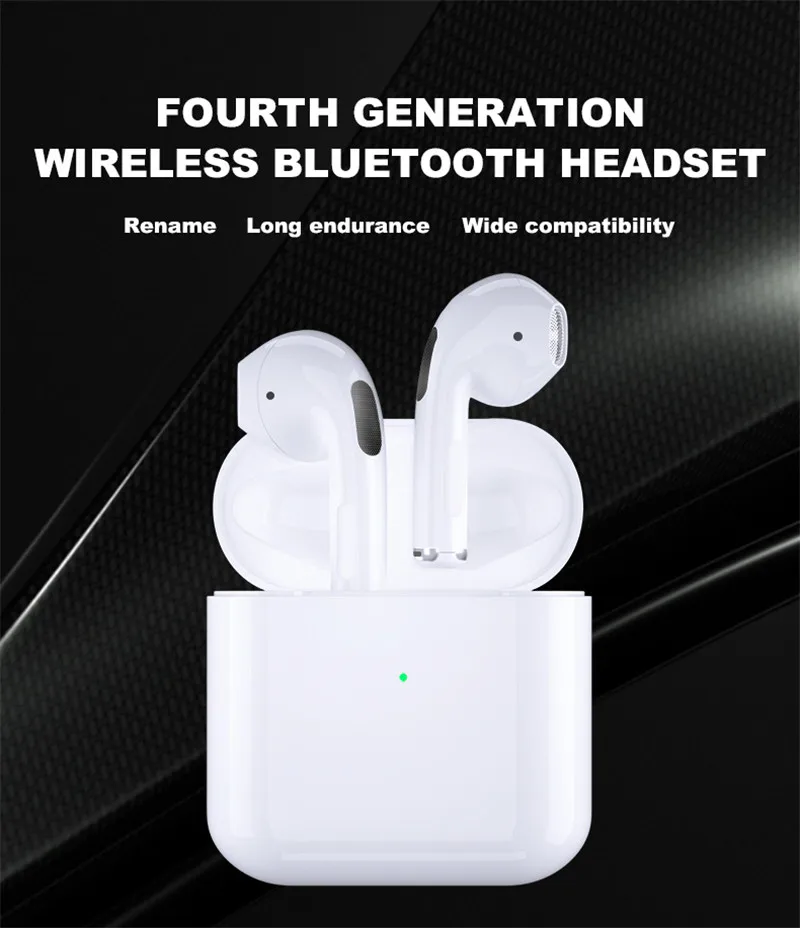 Airpoderding pro4 Bluetooth Earphones Wireless Earpieces Sport Earbuds Handsfree Headphones With Charging Box for iPhone Xiaomi